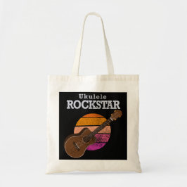 Bolsa Tote Havaiano Ukulele Rockstar Divertido Pôr do Sol Ret