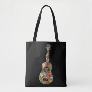 Bolsa Tote Havaiano Ukulele Uke Floral Tropical Ukulele