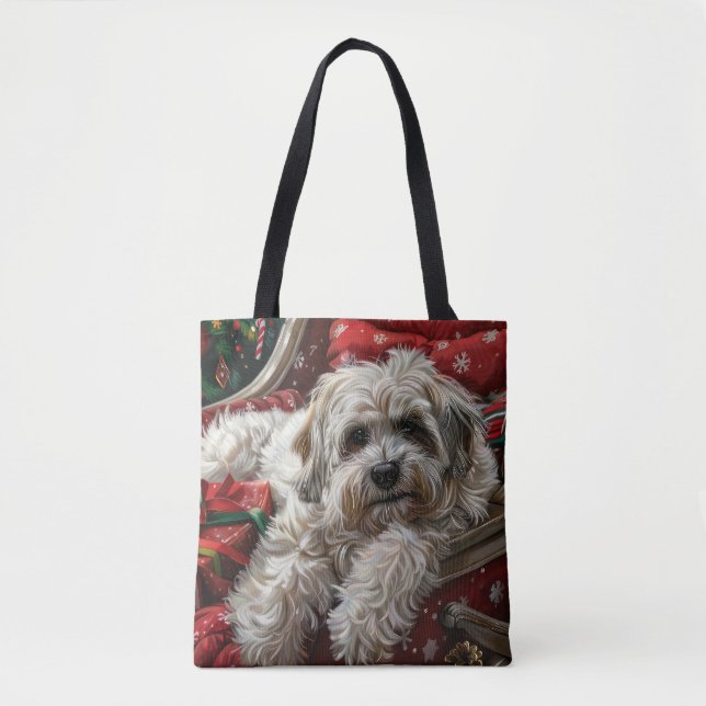 Bolsa Tote Havanês Cachorro Festivo (Frente)
