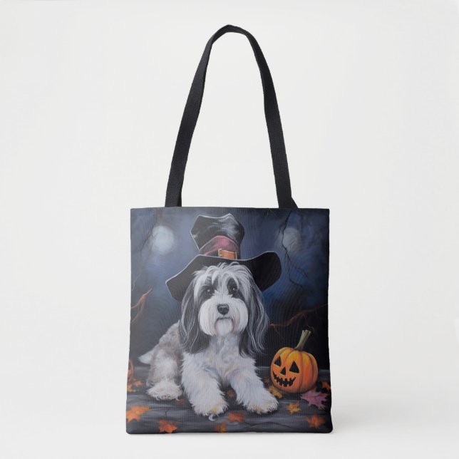 Bolsa Tote Havanese Pumpkins Halloween Scary (Frente)
