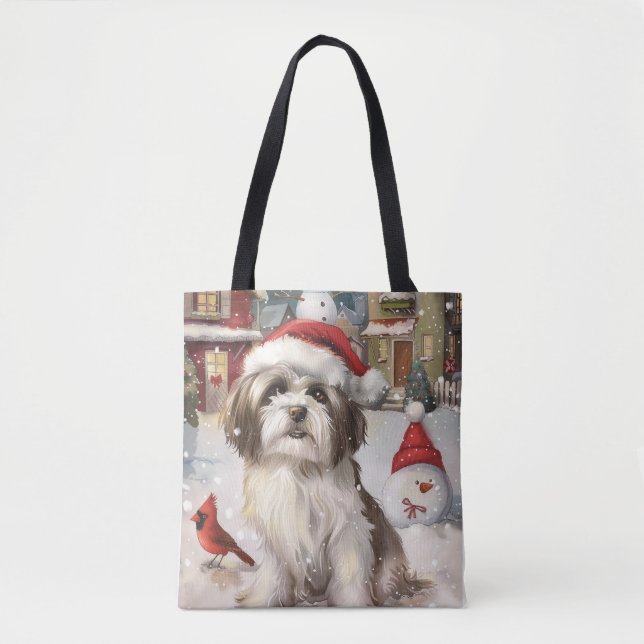 Bolsa Tote Havanese Winter Wonderland Christmas Joy (Frente)