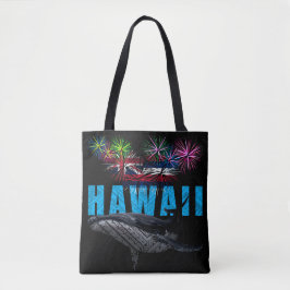 BOLSA TOTE HAWAII NYE POLYNESIAN TRIBAL HUMPBACK FIREWORKS
