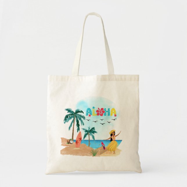 Bolsa Tote Hawaiian Aloha Vibes Tote Bag (Frente)