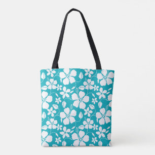 BOLSA TOTE HAWAIIAN HULA (HIBISCUS) TEAL