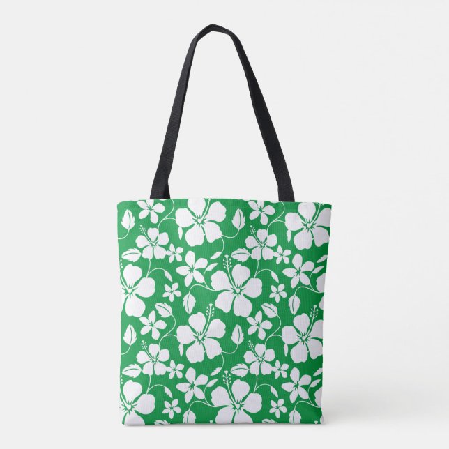 BOLSA TOTE HAWAIIAN HULA (HIBISCUS) VERDE (Verso)