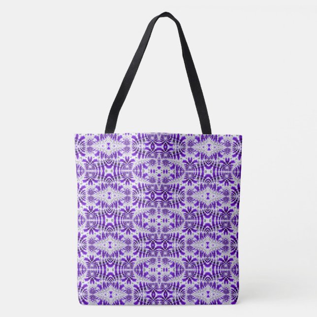 Bolsa Tote Hawaiian roxo e azul (Frente)