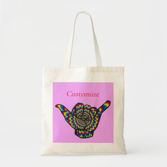 Bolsa Tote Hawaiian Shaka Psychedelic Thunder_Cove (Frente)