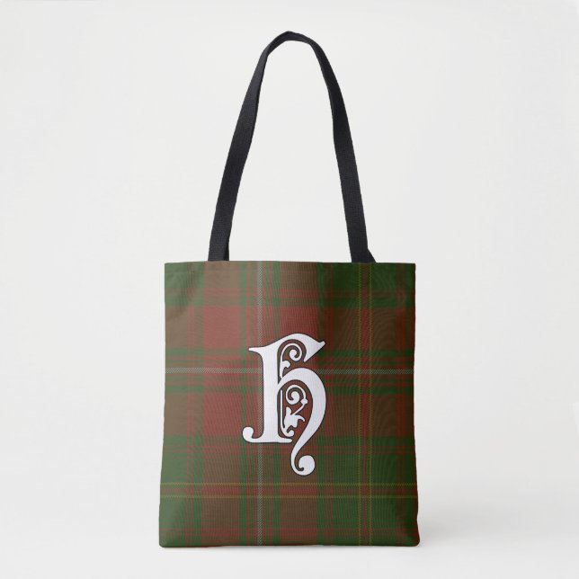 Bolsa Tote Hayes Clan Tartan Monograma (Frente)