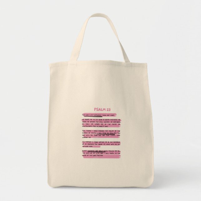 Bolsa Tote He Restores My Soul Psalm 23 Grocery Bag (Frente)