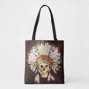 Bolsa Tote Headdress Nativo Americano Desenhado à Mão com H
