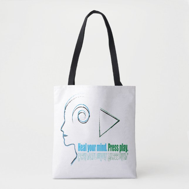 Bolsa Tote Heal your mind, Press play (Frente)