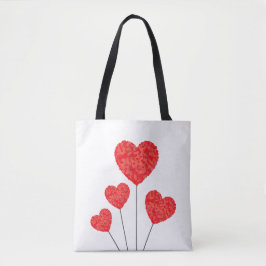 Bolsa Tote Heart Balloons Illustration Design
