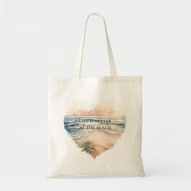 Bolsa Tote Heart Ocean Beach (Frente)