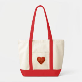 Bolsa Tote Heart with Believe in Gold