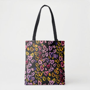 Bolsa Tote Hearts Galore: Padrão Sem Costura De Aquarela