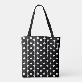 Bolsa Tote Hearts on Strings Print Love String of Heart 