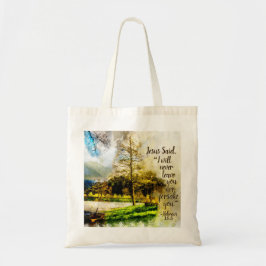 Bolsa Tote Hebraico 13:5 Eu nunca te deixarei ou te abandonar