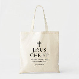 Bolsa Tote Hebreus 13:8 KJV Jesus Cristo Para Sempre Versícul