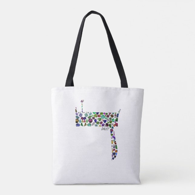 Bolsa Tote Hebrew Letter DALET made with Gemstones (Verso)