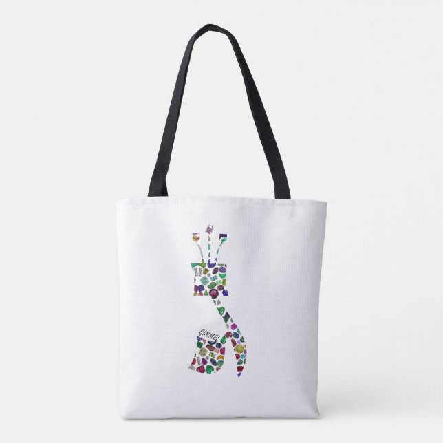 Bolsa Tote Hebrew Letter GIMMEL made with Gemstones (Verso)