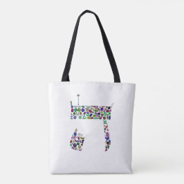 Bolsa Tote Hebrew Letter HEY made with Gemstones