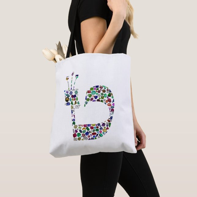 Bolsa Tote Hebrew Letter 'TET' made with Diamonds (Close Up)