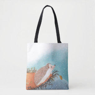 Bolsa Tote Hedgehog e primeiros flocos de neve