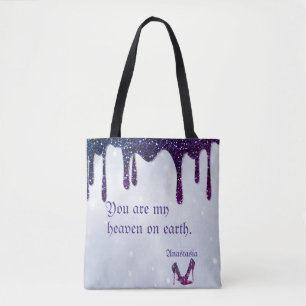 Bolsa Tote Heels de Sequências Roxas