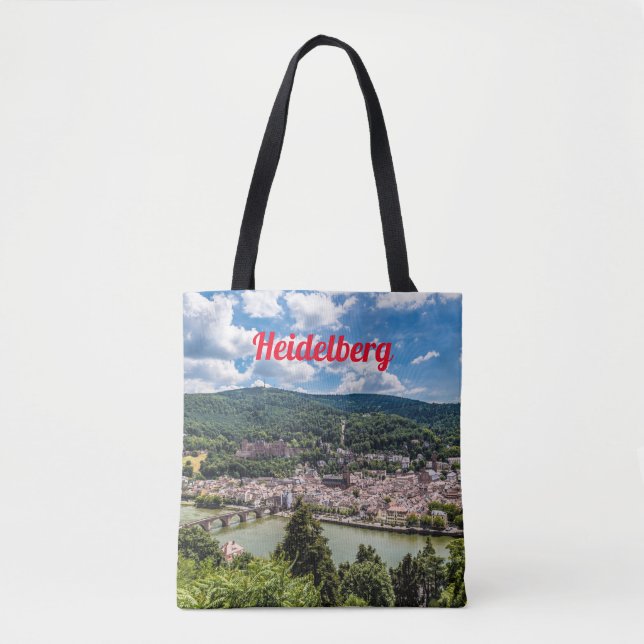 Bolsa Tote Heidelberg Neckar Panorama Alemanha (Frente)