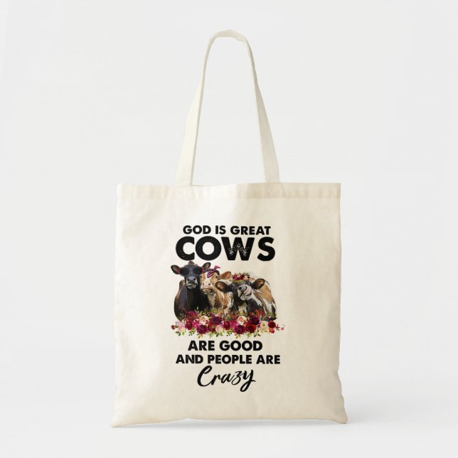 Bolsa Tote Heifer Gang Deus É Vacas Excelentes E Pessoas (Frente)