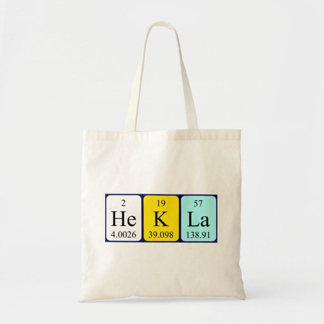 Bolsa Tote Hekla periodicamente mesa name tote bag (Frente)