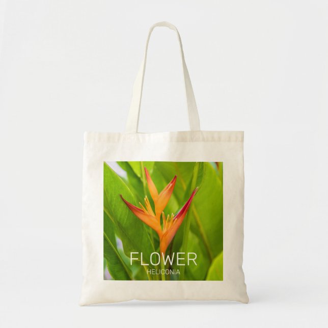 Bolsa Tote Heliconia Flowers Botânica Garden Design (Frente)