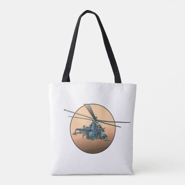 Bolsa Tote helicóptero de animação (Verso)
