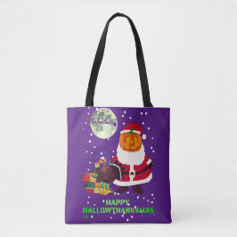 Bolsa Tote "HELITE HALLOWTHANKSMAS" presente de festa diverti
