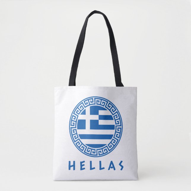 Bolsa Tote Hellas E Sinalizador De Grécia (Frente)