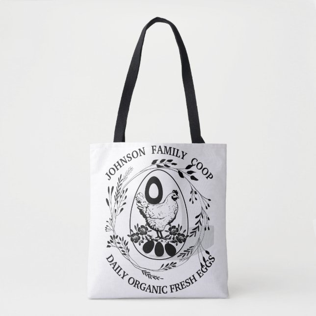 Bolsa Tote Hen, Chic Personalizado do Mercado de Fazendeiros  (Frente)