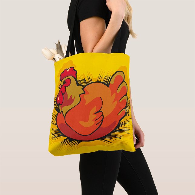Bolsa Tote Hen on Nest Bright Farmyard Chicken (Criador carregado)