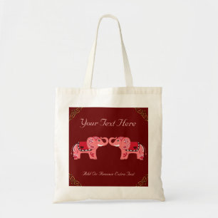 Bolsa Tote Henna Elephant (Vermelho/Rosa)