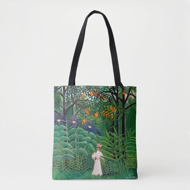 Bolsa Tote Henri Rousseau - Mulher caminhando em uma Floresta (Frente)