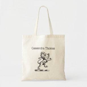 Bolsa Tote Heraldic Lion Crest Emblem