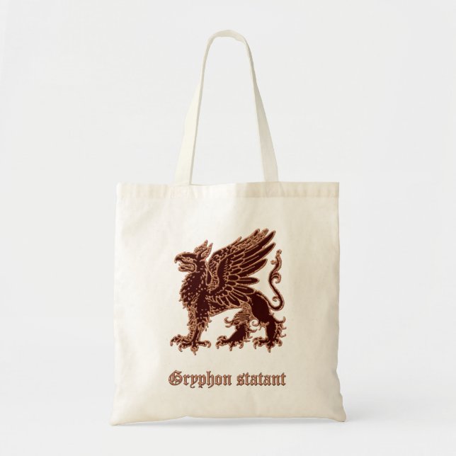 Bolsa Tote Heráldica medieval de Gryphon (Frente)