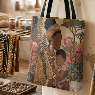 Bolsa Tote Herança Terrosa Protea e Mudcloth