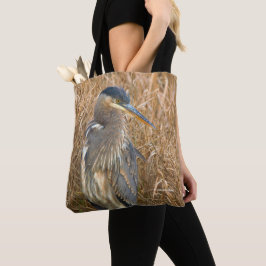 Bolsa Tote Herão excelente Azul em um Campo de Leeds Ouros