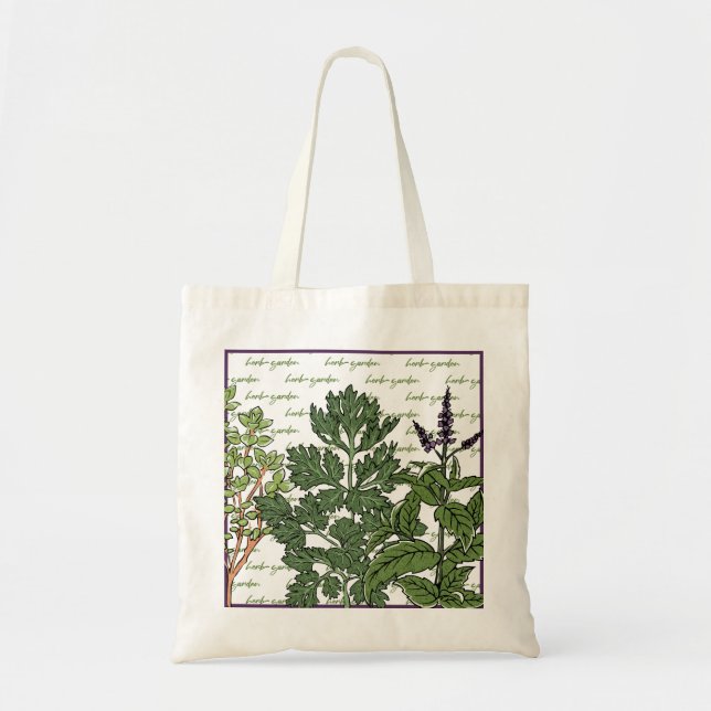Bolsa Tote Herb Green Garden  (Frente)