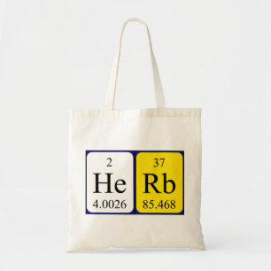 Bolsa Tote Herb nome periódico da mesa tote saco