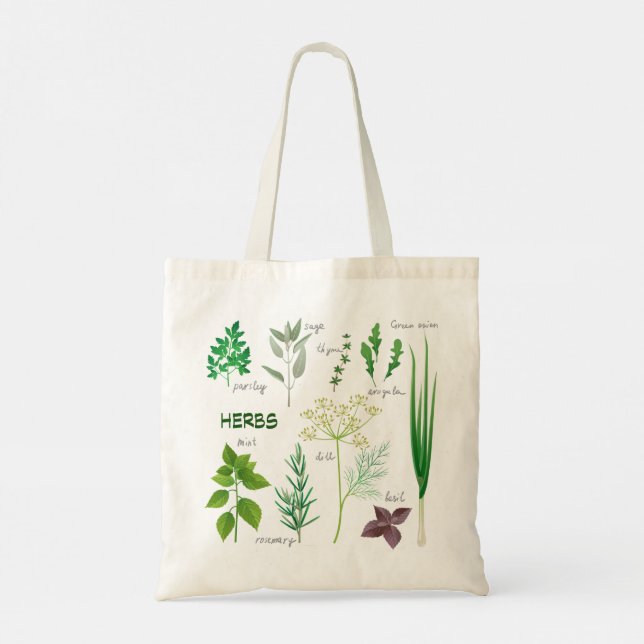 Bolsa Tote Herbáceas de Design de Tote Bag (Verso)