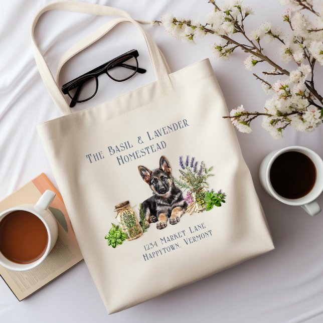 Bolsa Tote Herbos german shepherd no nome da propriedade Jars (Criador carregado)