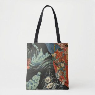 Bolsa Tote Herói Minamoto do samurai nenhum Yoshitsune contr