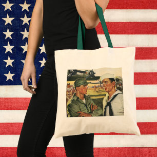 Bolsa Tote Heróis patrióticos do vintage, pessoal militar