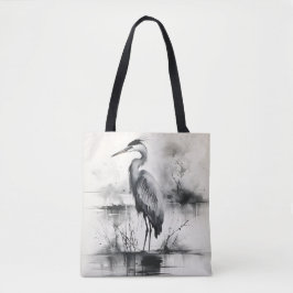 Bolsa Tote Heron Ink Painting